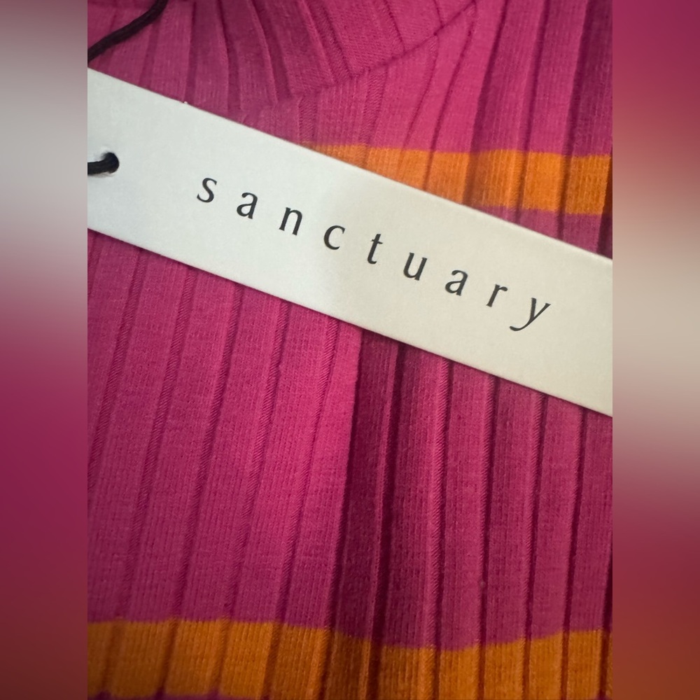 NWT Sanctuary Must Have Pink and Orange Striped Dress 1X - Picture 5 of 16